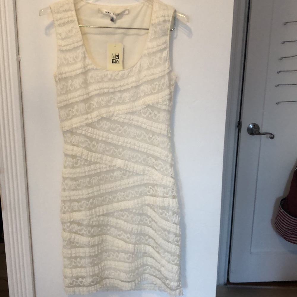 Max Studio clingy lace stretchy form fitting mini dress